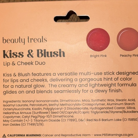 •BEAUTY TREATS•NWT GLOW BRIGHT PINK & PEACHY PINK LIP & CHEEK DUO - Picture 6 of 6